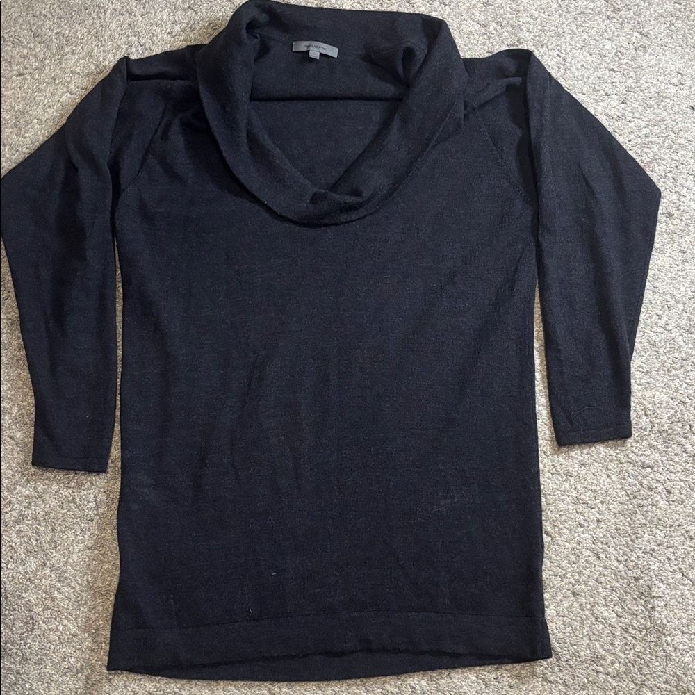 Classiques Entier 100% Merino Wool Cowl-Neck Sweater Dress, Charcoal Gray, M